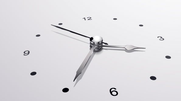 Eine moderne Uhr, die 16:40 Uhr anzeigt